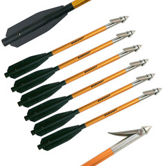 12Pcs Aluminium 6.3» Crossbow Bolts Barb Arrows No Escape 50-80lb Lethal shoot