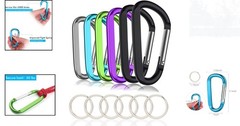 Multi-Purpose Aluminum Carabiner Keychain Clips – 6 PCS for Outdoor Use