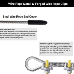 3/8 Steel Cable, 30Ft Wire Rope, 3/8″ Aircraft Cable with 7×19 Strands and