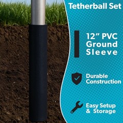 Deluxe Soft Touch Tetherball Set: Rust-Resistant Steel Poles and Pump Included