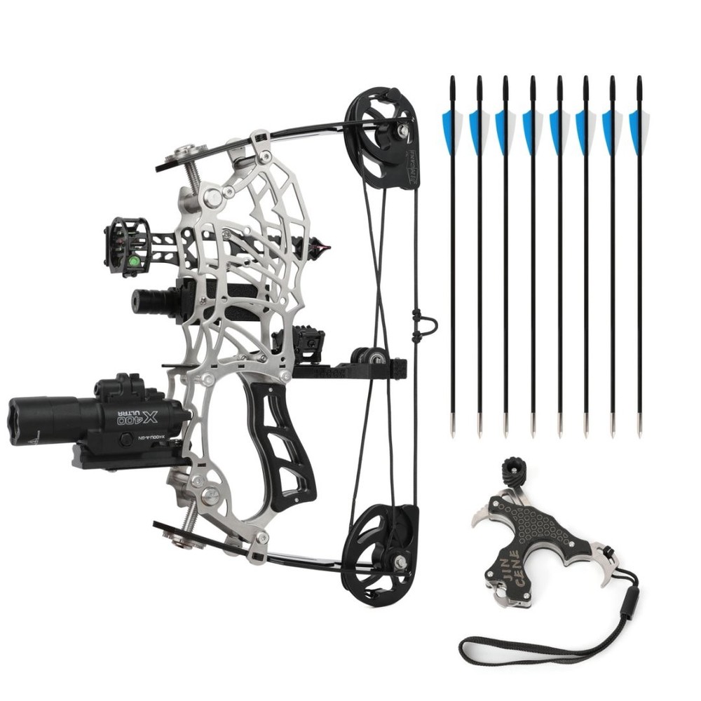 13″ Mini Compound Bow Arrow Kit Short Axis Bow Hunting Shoot RH/LH 15-32lbs