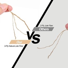 Jute Twine String Hemp Rope – 328 Feet 2mm 3ply Natural Burlap Cord Rolls