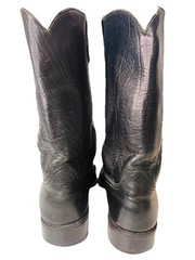 Cowboy Boots For Men Elegant Black Textured Leather Made In Spain 11 1/2D