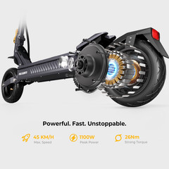 Ausom Gosoul 2 Electric Scooter,1100W Motor,44 Mile Long Range Folding E Scooter