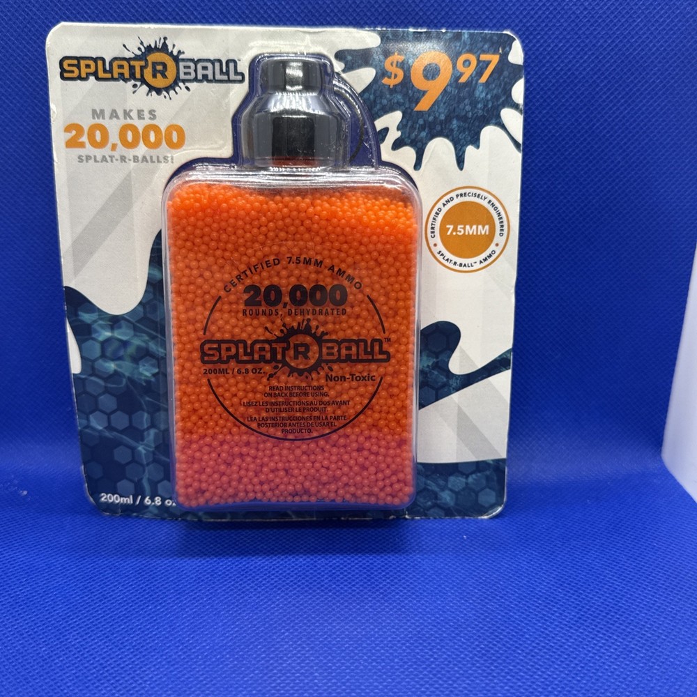 Splat-R-Ball 7.5mm Orange Ammo, 20,000 Rounds, Certified SplatRBall, New Sealed