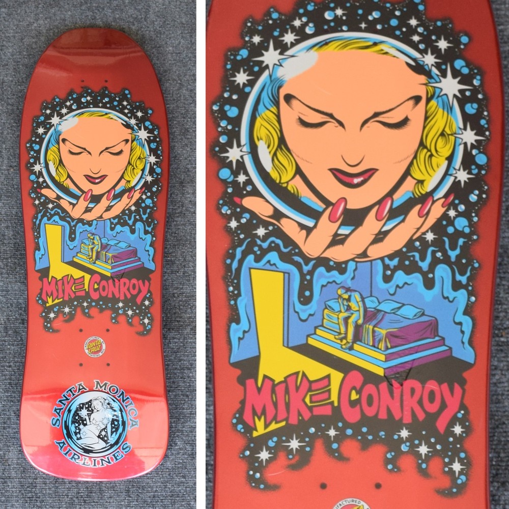 Santa Cruz, Mike Conroy, Crystal Ball, Reissue Skateboard Deck, Red, NIS