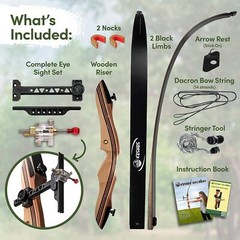 Keshes Takedown 62″ Hunting Recurve Bow & Arrow 15-60lb Draw Weight Right & Left