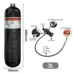 TUXING pcp Air Tank 4500psi 3L/183CI Carbon Fiber HPA Tank with Filling Station