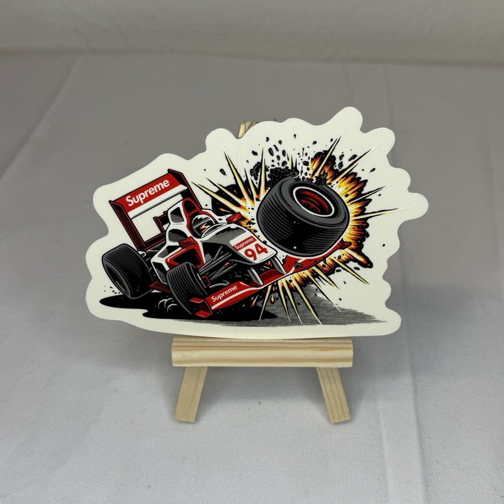 Supreme 2D 1994 Race Car Crash Sticker ~5”x3”