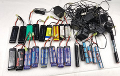 21x 8.4 NIMH Batteries + Chargers for Airsoft AEG / RC Car Untested