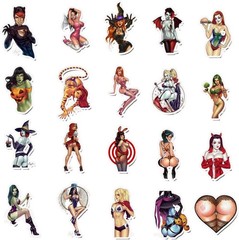 Sexy Girls Stickers for Adults,100Pcs Pinup Women Decals Pack for Laptops Skateb