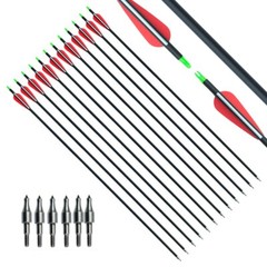 28/30Inches Mixed Carbon Arrow Spine 500 Diameter 7.8mm for Recurve/Compound Bow
