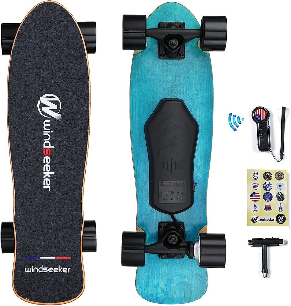 Windseeker Electric Skateboard 12.4 mph 5 Miles Range With Remote For Beginners
