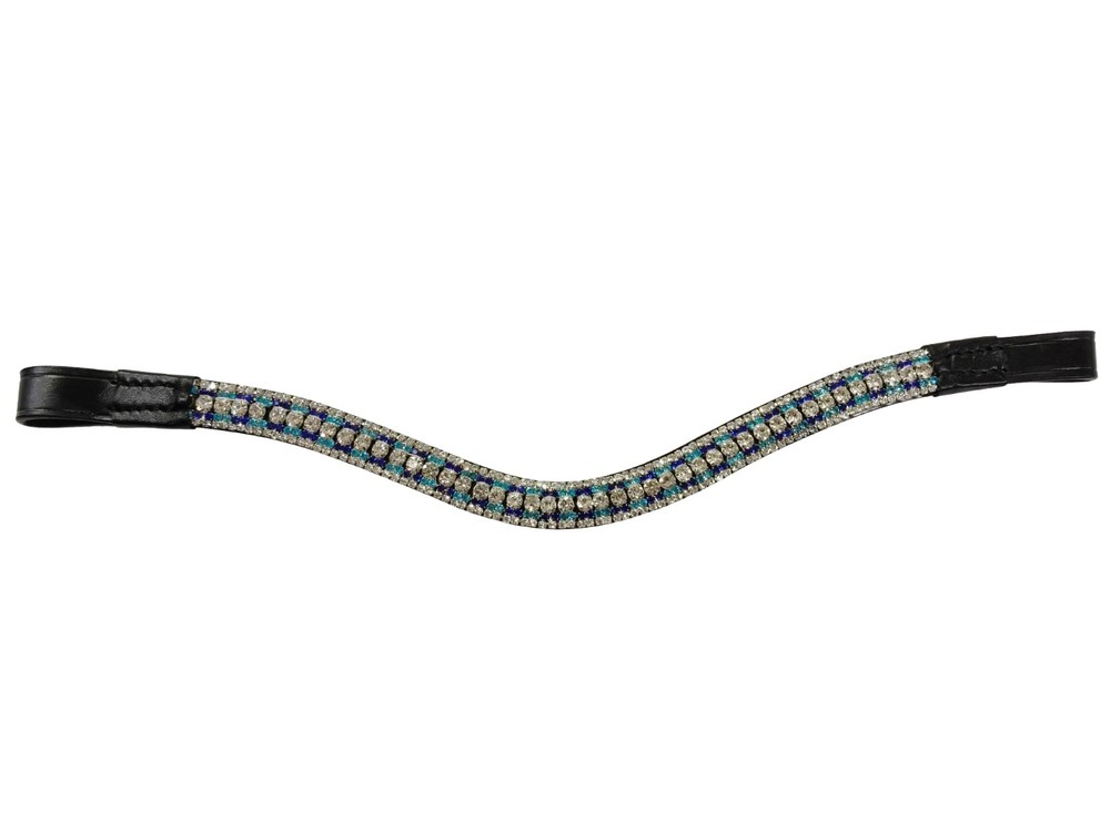 Genuine Leather Multi Five Row Crystal Browband–All Sizes & Color Available