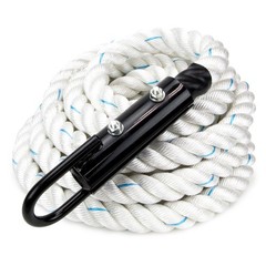 Crown Sporting Goods 1.5 Polydac Gym Climbing Rope, White – Fitness 3′
