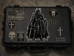 Dark Gothic Knight Sticker | Black Armor Warrior Die Cut Decal Medieval Fantasy