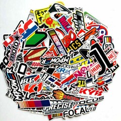 100Pcs JDM Brand Logo Themed Waterproof Stickers Pack Car Motorcycle Racing Moto