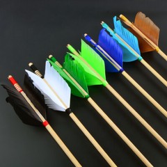6/12PC 32″ Wooden Arrows 4″ Feathers Flu-Flu Traditional Longbow Archery Hunting