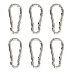 6 Pack Snap Hook 304 Stainless Steel Carabiner Clip For Ropes Fishing Chains