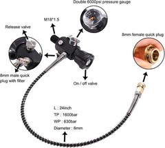 TUXING 4500PSI HPA Regulator Paintball Filling Station Charging Valve Dual Gauge