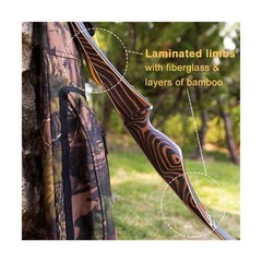 Deerseeker Archery 54″ Traditional Bow Hunting Longbow with Bamboo Core Limbs…