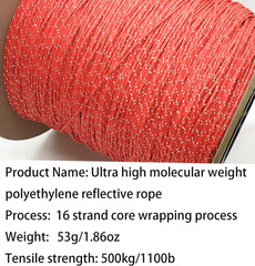 Dyneema Reflective Rope -2Mm 400Kg Fracture Strain – Suitable for Tents, Kite Su