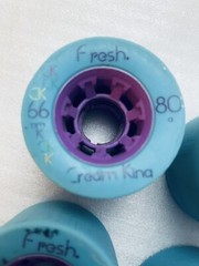 Longboard Wheels 66mm 80a by Fresh Cream King – Blue & Purple – Set of 4