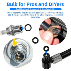 O-Ring Kit Compatible with Harley-Davidson Fuel Line Quick Disconnect Used on Ma