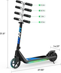 Adjustable Electric Scooter for Kids 6-10 with Flash Wheels & Safety Features