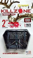 NAP Killzone Mechancial Broadhead 100 Grain Two Blade 2″ Cutting Diameter Trophy
