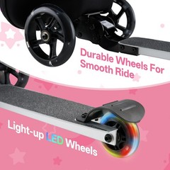 2-in-1 Kids Scooter Suitcase, 19in Large Capacity Ride-On Luggage with LED Li…