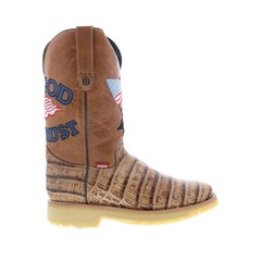 Dingo Patriot DI-607 Mens Brown Leather Pull On Cowboy Western Boots 9.5