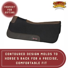 63HS Hilason Western Wool Felt Horse Saddle Pad Cowhide Hair On Leather