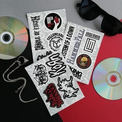100 Pcs Heavy Metal Band Stickers, Waterproof Rock Decals, Guitar Emblems