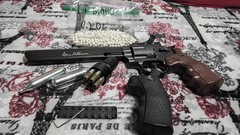 USED ASG 8 Inch Dan Wesson 6MM AIRSOFT revolver with power mod and accessories