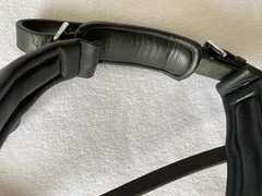 SCHOCKEMOHLE Gently Used PADDED Black FULL Horse BRIDLE~Crank Nose~Crystal Brow