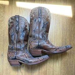 Black Jack Python Snakeskin Leather Western Cowboy Boots Men’s 8.5D Brown
