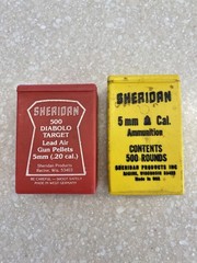 NOS ~ Sheridan 500 Diabolo Target Lead Air Pellets 5mm .20 cal.