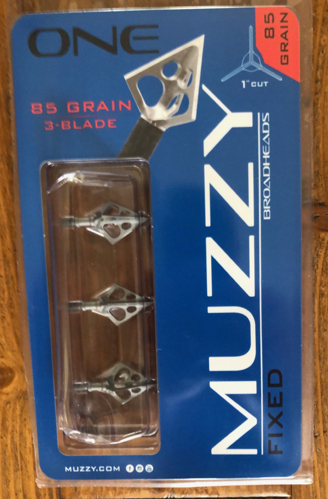 Muzzy – ONE 3 Blade 85 g Broadhead, 1 1/8″ Cut — AUTHORIZED DEALER — SALE