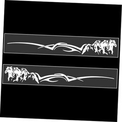 2 Pcs Horse Trailer Decals Stickers 63.5 x 8.5 Inch Self-Adhesive Car White
