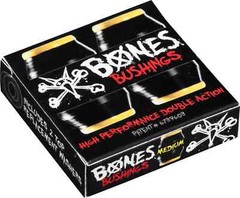 BONES HARDCORE BUSHINGS – BLACK/YELLOW – MEDIUM SKATEBOARD TRUCK BUSHINGS 91A