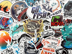 100 Fish Fishing Stickers Pack For Tackle Box Fishermen Dads Car Boat