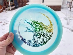 Champion FLAT Firebird Fierce Falcon Disc Golf Swirl Innova Artist Limited #6036