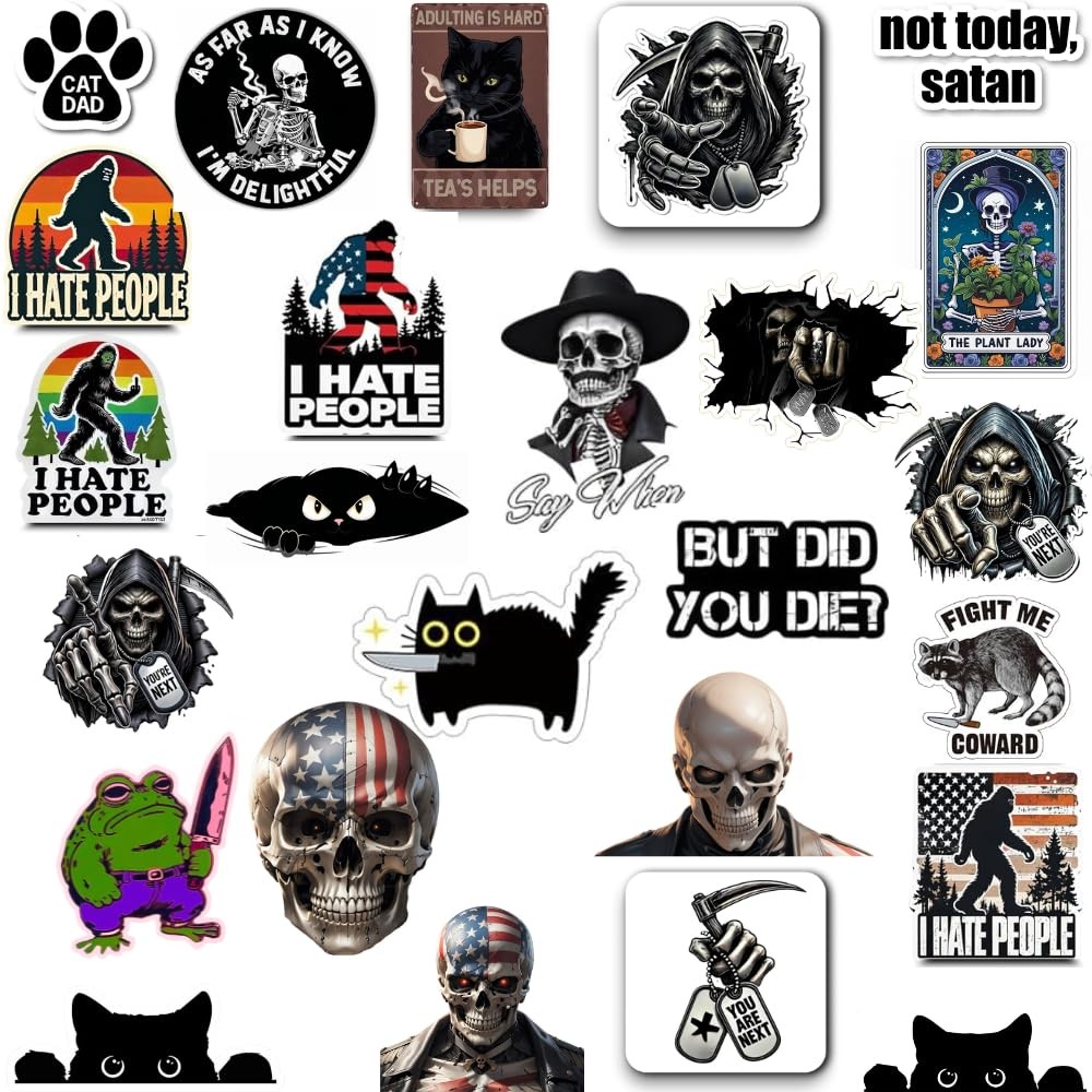 200 PCS Stickers for Adults Funny for Water Bottle, Laptop, Helmet, Cars, To…