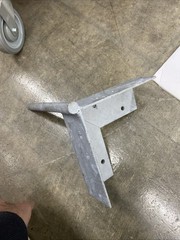 8” Outside Corner Dock wheel Bracket only Threaded On Top New