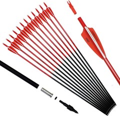 30-inch Fluorescence Carbon Arrows Pack of 12 for Hunting & Practice