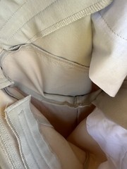 Le Fash Womens Beige Tan Knee Patch Horseback Riding Pants Breeches Sz 32R Swiss