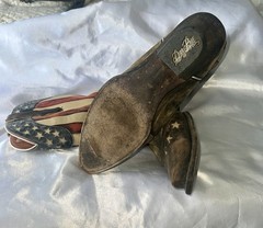 Dan Post Men’s Western Cowboy Boots US Flag Stars & Stripes US Size 10 Vintage
