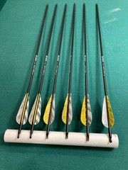 500 Spine Carbon Arrows With 4” Feathers 75 & 100 Grain Points Six PCs