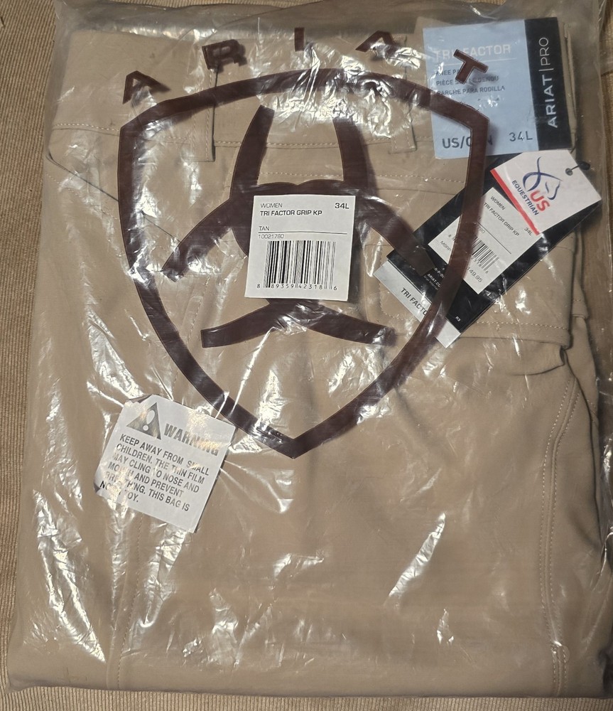 Ariat Women’s Tri Factor Grip Knee Patch Breech Tan 34L